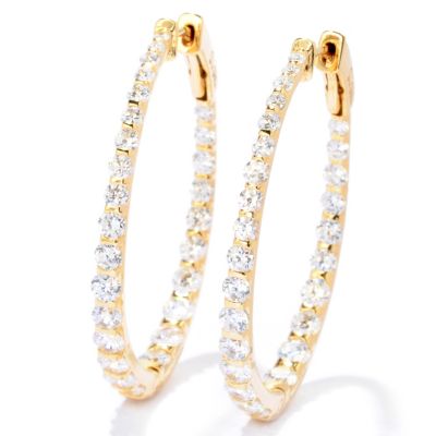 SB SS/CHOICE OVAL HOOP W/ FANCY SETTING EARRINGS