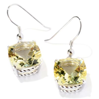 121-780 - Gem Insider Sterling Silver Cushion Cut Gemstone Earrings 