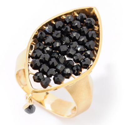 KA - SS/18KGP RING BLK SPINEL "LINLEY"