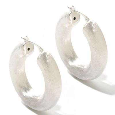 SS SATIN HOOP EARRINGS