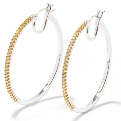 SS .50ct DIAMOND HOOP EARRINGS