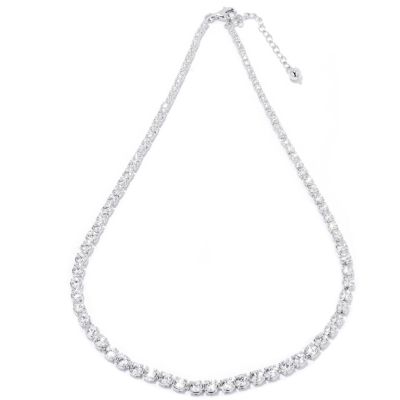 121-860 - Brilliante&reg; 16'' 10.30 DEW Simulated Diamond Tennis Necklace w/ 2'' Extender