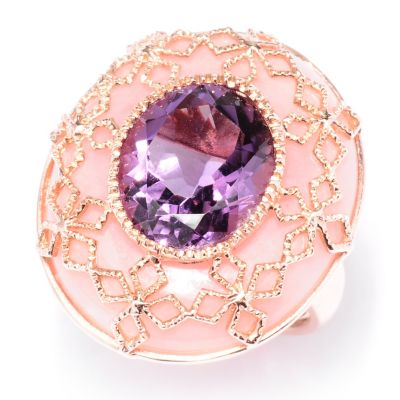 121-902 - NYC II 15.88ctw Pink Opal & Amethyst Ring 