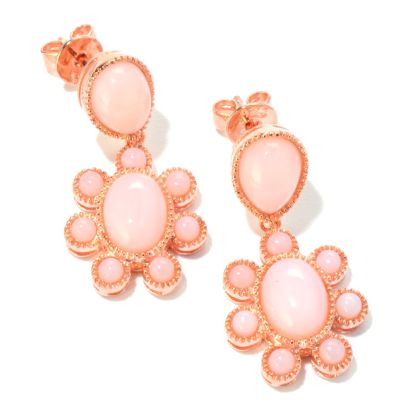 SS/18KV EAR PINK OPAL DROP