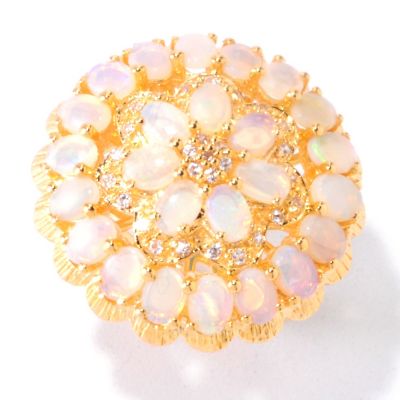 SS/18KV RING OPAL & WHITE ZIRCON