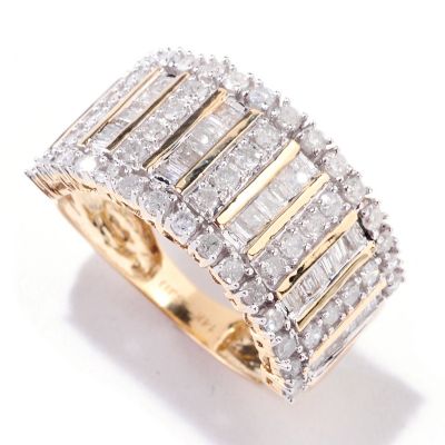 14K YG NORTH SOUTH DIAMOND BAND
