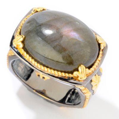 MEN'S - SS/PALL RING LABRADORITE & BLUE SAPH