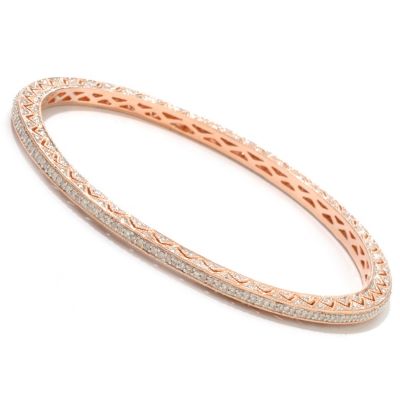 121-964 - Diamond Treasures 14K Gold 1.00ctw Diamond Anniversary Bangle Bracelet