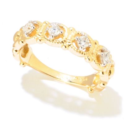 121-978 - Diamond Treasures 14K Gold 0.20ctw Diamond Circle Band Ring