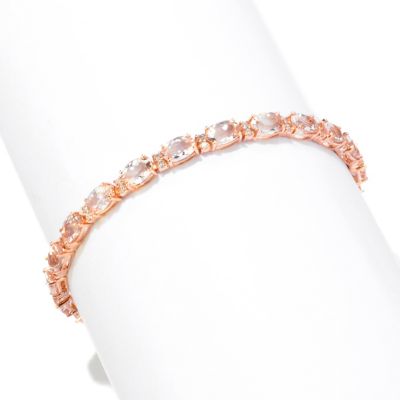 14K RG MORGANITE AND DIAMOND BRAC- OVAL 4X6