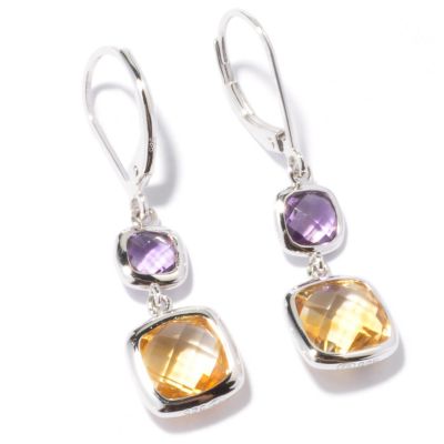SS FACETED CITRINE & AMY LEVERBACK EARRINGS