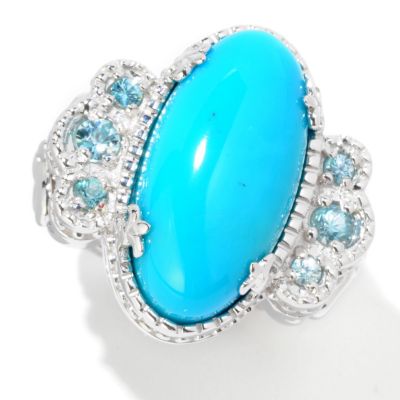 SS OVAL TURQ AND BLUE ZIRCON