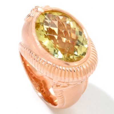 122-037 - Dallas Prince Designs 9.03ctw Oro Verde & Diamond Swirl Design Ring