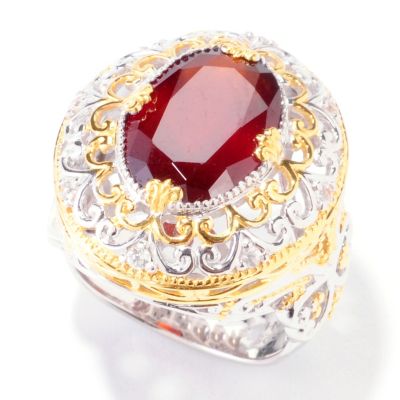 SS/PALL RING HESSONITE GARNET
