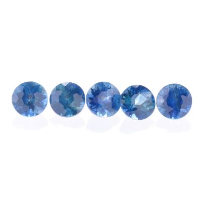 122-047 - Gem Insider Set of Five 1.86ctw Round Cut 3.95 x 3.85mm Montana Sapphires
