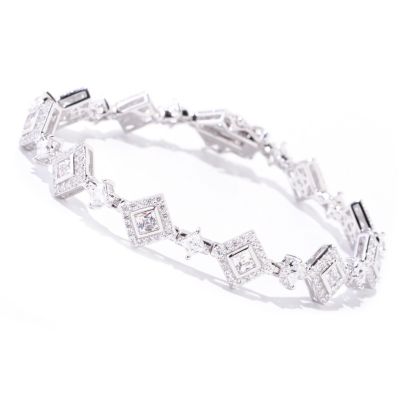 122-075 - TYCOON for Brilliante&reg; Platinum Embraced Square Design Halo Bracelet