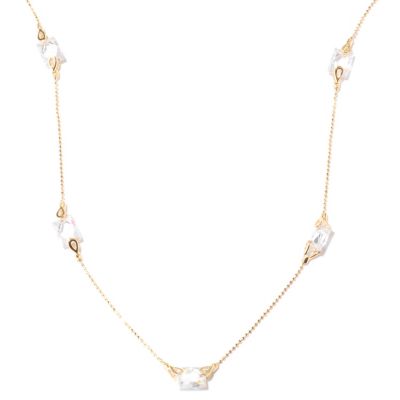 122-079 - TYCOON for Brilliante&reg; 18” 6.32 DEW Rectangular Cut Station Necklace 