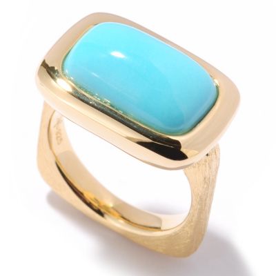 SS/18KV RING SLEEPING BEAUTY TURQUOISE SQUARE SHANK