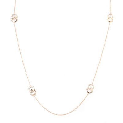 SB SS/CHOICE INTERLOCKING CIRCLE STATION NECKLACE