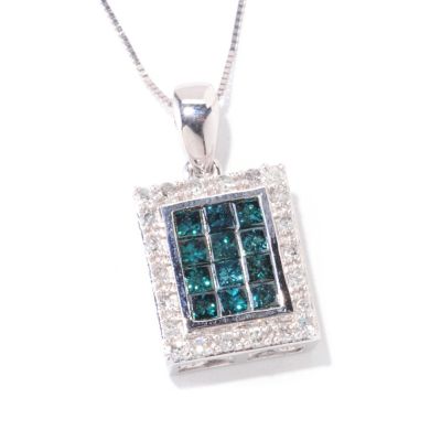122-137 - Diamond Treasures 14K Gold 0.95ctw Colored & White Diamond Pendant w/ 18" Chain
