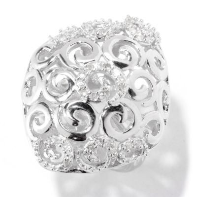122-138 - Diamond Treasures Sterling Silver 0.25ctw Diamond Swirl Design Ring