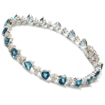 SS/P BRAC TRILLION GEM & WHT ZIRCON