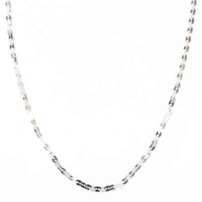 122-191 - SempreSilver&&trade; 60" Polished Hammered Disk Necklace