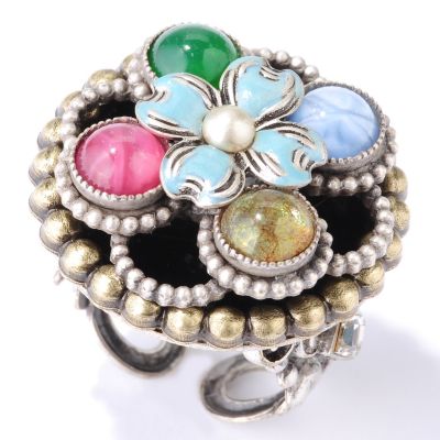 BLUE FIGURE EIGHT VINTAGE GLASS RING