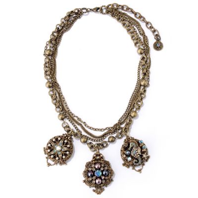 GOLDTONE OCEAN MEDALLIONS NECKLACE