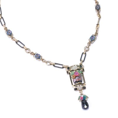 122-216 - Sweet Romance&trade; 26.25'' Multi Color Enamel Jardiniere Deco 
