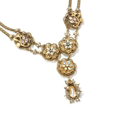 122-221 - Sweet Romance&trade; 22" Gold-tone "Elizabeth Gilded Garden" Necklace 