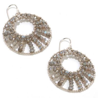 122-260 - Sterling Silver Gemstone Circle Earrings