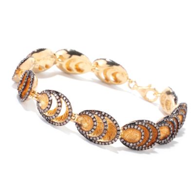 SS/YV 8" MOCHA DIAMOND OVAL LAYER BRACELET