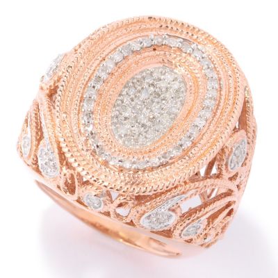 122-269 - Southport Diamonds Gold Embraced&trade; Sterling Silver 0.50ctw Diamond Paisley Beadwork Ring