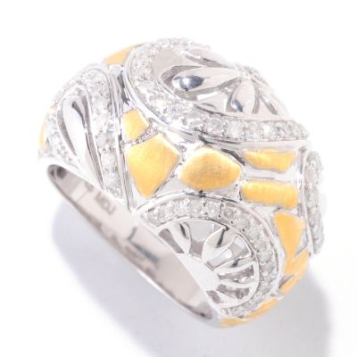 SS/YV DIAMOND FLOWER CUTOUT RING
