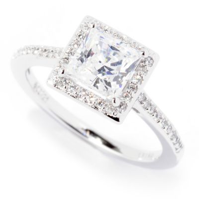 122-289 - Brilliante&reg; Platinum Embraced Prong Solitaire Halo Ring