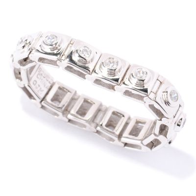 SB SS/CHOICE ROUND CUT BEZEL SET SQUARE LINK FLEX ETERNITY RING