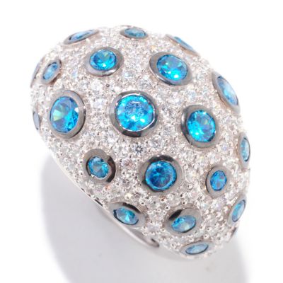 122-314 - Sonia Bitton for Brilliante&reg; Platinum Embraced&trade; Simulated Paraiba Tourmaline Ring