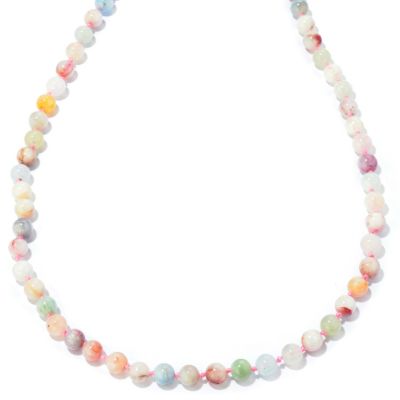 122-337 - Gem Treasures Sterling Silver 36" Morganite & Colors of Beryl Necklace