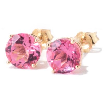 14K YG CHOICE OF TOURMALINESTUD EARRING