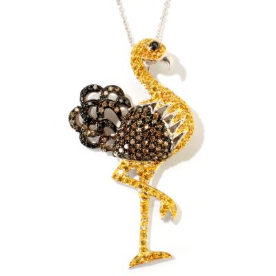 SS DIAMOND FLAMEGO PEND WITH CHAIN