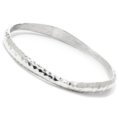 122-380 - Charles Garnier Sterling Silver 8'' Electroform Slip-on Bangle Bracelet