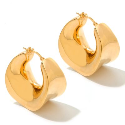 122-381 - Charles Garnier Gold Embraced&trade; Electroform ''Chantal'' Sculpted Hoop Earrings