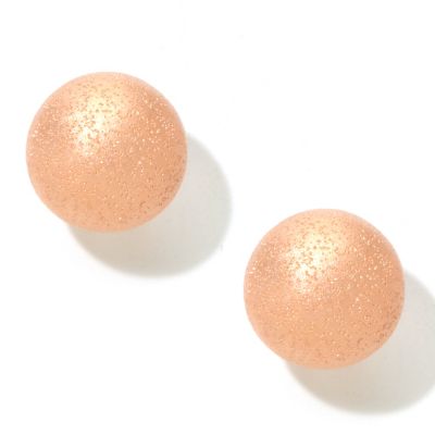 SS EAR 15MM DIAMANTINI BUTTON w/OMEGA BACK