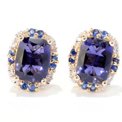 14K YG IOLITE EARRINGS