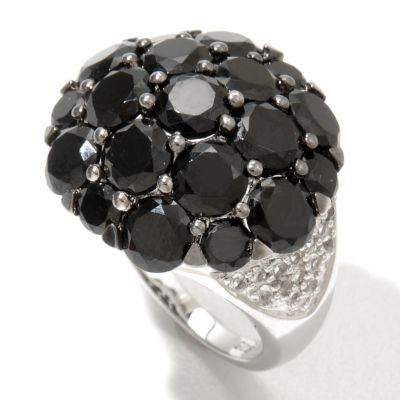 SS LARGE STONE BLK SPINEL RING