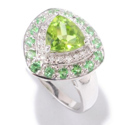 SS TRILLION PERIDOT WITH TSAV AND DIAMOND ACCENTS