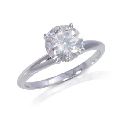 122-779 - 14K White Gold 2.70ct DEW Moissanite Solitaire Ring