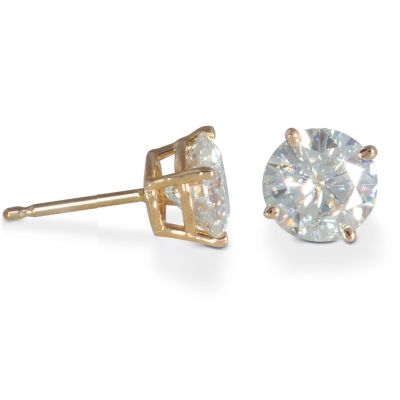 122-780 - 14K White or Yellow Gold 3.00ct DEW Moissanite Stud Earrings