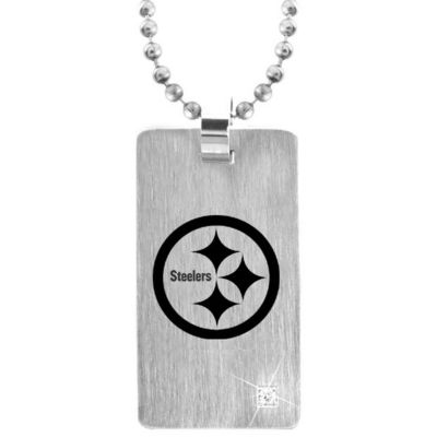 SSDT01 STAIN STEEL & CZ NFL TAG NCKLC